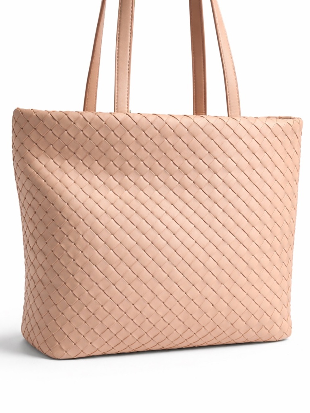 ON 34TH Woven Tote Bag Blush Nude Intrecciato Style Large Shoulder Bag NWT $129